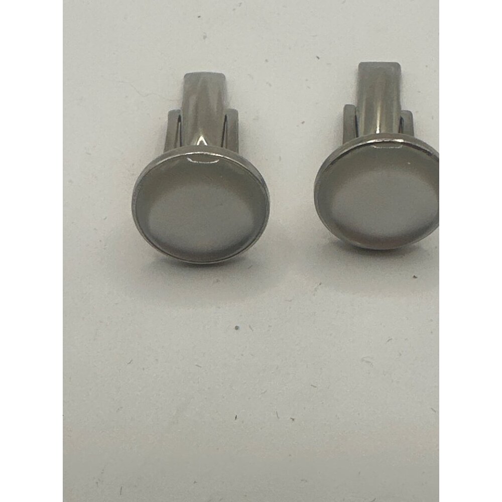 Silver-Tone Round Cufflinks With Polished‎ Finish